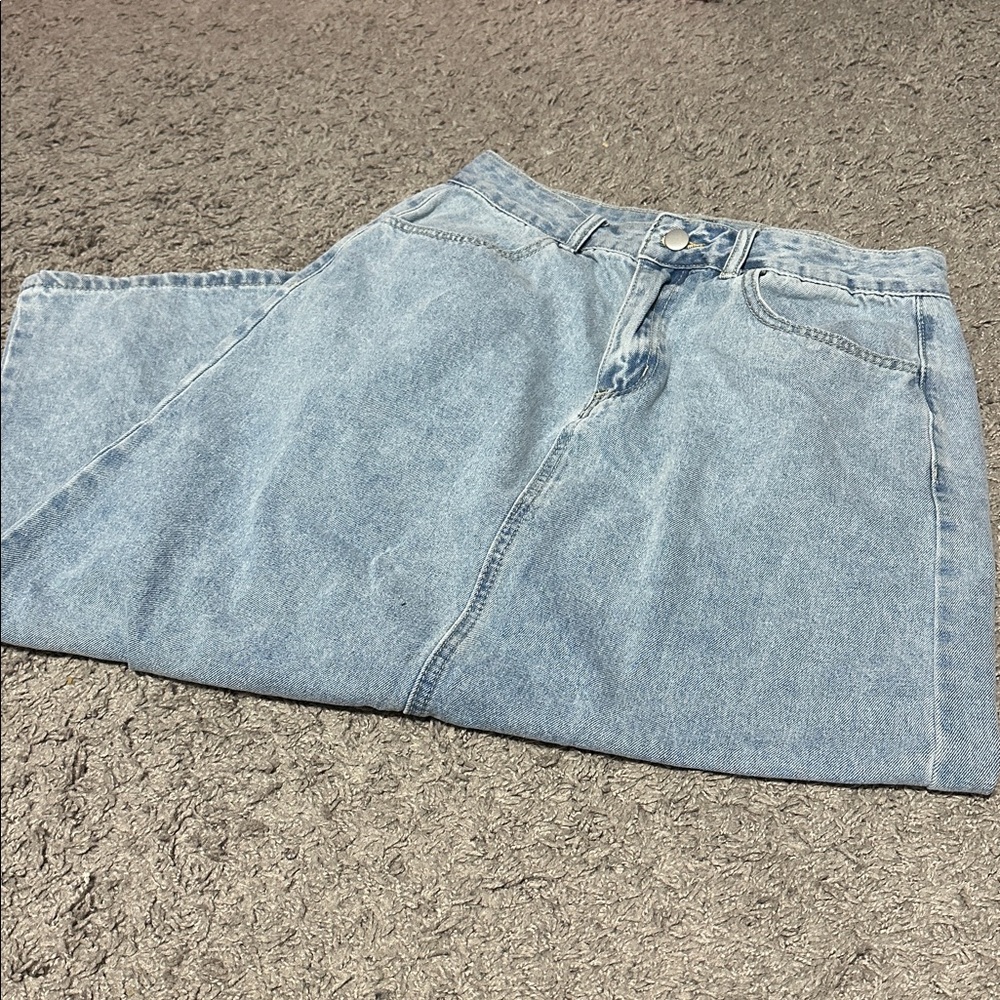 Light Blue Denim Jean Skirt